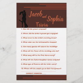 DUNKEL, BRIDE & GROOM TRIVIA DUSCHKARTE FLYER