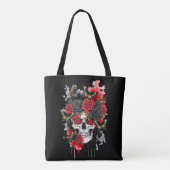 Dunkel das Vermächtnis - Gothic Skull & Rose Tote  Tasche (Rückseite)