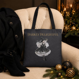 Dunkel Delightful – Gothic Hexe & Katze Tragetasch Tasche