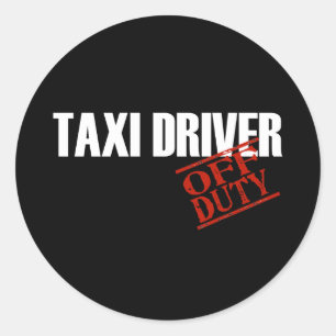 DUNKEL DES TAXI-TREIBERS RUNDER AUFKLEBER