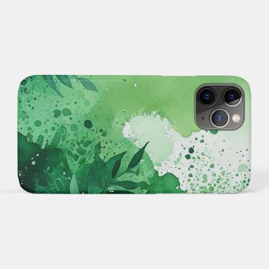 Dunkel-Dschungel-grüne Aquarellfarbe, handgezeichn Case-Mate iPhone Hülle (Rückseite (Horizontal))