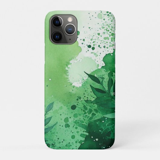Dunkel-Dschungel-grüne Aquarellfarbe, handgezeichn Case-Mate iPhone Hülle (Rückseite)