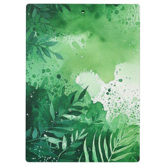 Dunkel-Dschungel-grüne Aquarellfarbe, handgezeichn Klemmbrett (Rückseite)