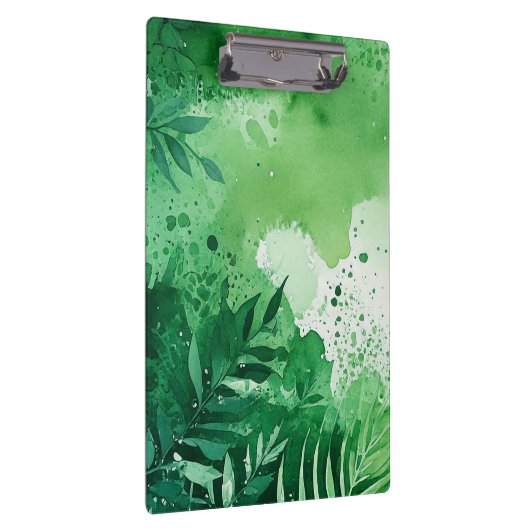 Dunkel-Dschungel-grüne Aquarellfarbe, handgezeichn Klemmbrett (Rechts)