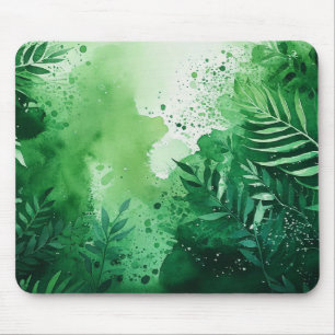 Dunkel-Dschungel-grüne Aquarellfarbe, handgezeichn Mousepad