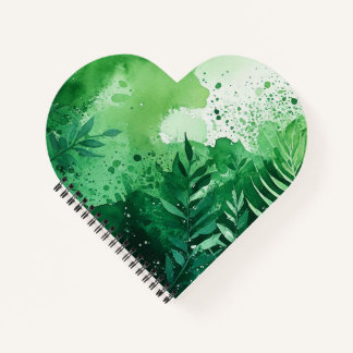 Dunkel-Dschungel-grüne Aquarellfarbe, handgezeichn Notizblock