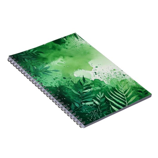 Dunkel-Dschungel-grüne Aquarellfarbe, handgezeichn Notizblock (Rechte Seite)