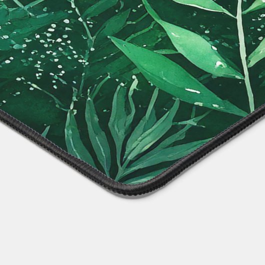 Dunkel-Dschungel-grüne Aquarellfarbe, handgezeichn Schreibtischunterlage (Ecke)