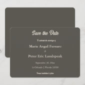 Dunkel Espresso Braun Luxe Neutral Monogramm Save The Date (Vorne/Hinten)