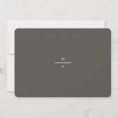 Dunkel Espresso Braun Luxe Neutral Monogramm Save The Date (Rückseite)