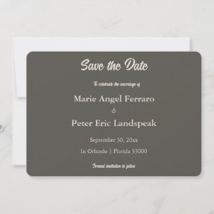 Dunkel Espresso Braun Luxe Neutral Monogramm Save The Date