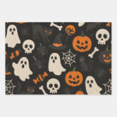 Dunkel gefärbtes Geschenkpapier mit Halloween-Moti Set (Vorderseite 2)