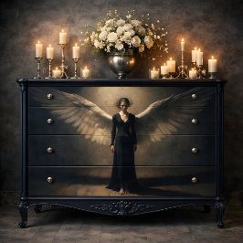 Dunkel Geflügelter Engel Dramatische Feine Kunst D Seidenpapier