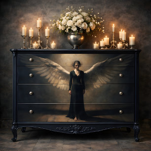 Dunkel Geflügelter Engel Dramatische Feine Kunst D Seidenpapier