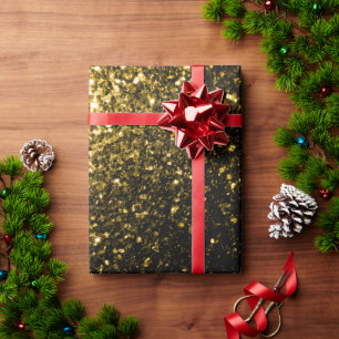 Dunkel goldgelber falscher Glitter funkelt Geschenkpapier