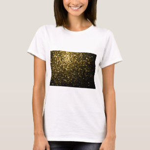 Dunkel goldgelber falscher Glitterfunkel T-Shirt