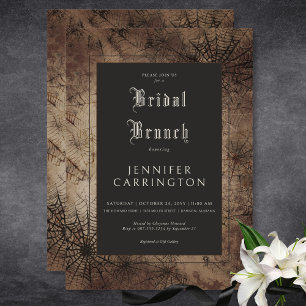 Dunkel gothic braun & schwarze Spinnennetz Braut-B Einladung