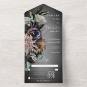 Dunkel-gotische geheimnisvolle, matte Bläschen QR- All In One Einladung (Innen Boden)