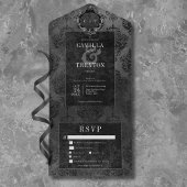 Dunkel-gotische Schwarz-schwarze Damaskus-Abendess All In One Einladung