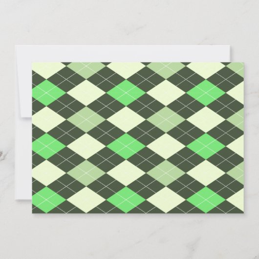 Dunkel-grüne Raute Einladung (Rückseite)