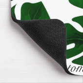 Dunkel grüne tropische Palmen Blätter Sommerinsel Mousepad (Ecke)