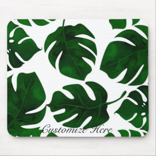 Dunkel grüne tropische Palmen Blätter Sommerinsel Mousepad