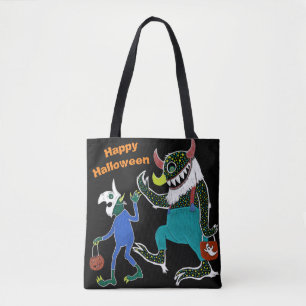 dunkel  Halloween Haiku Trick oder Trete Tasche