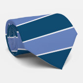 Dunkel hellblaue horizontale Streifen Krawatte (Gerollt)