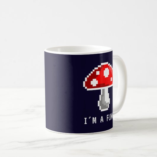 Dunkel Ich bin eine Fungi Pixel Mushroom-Tasse Kaffeetasse (VorderseiteRechts)