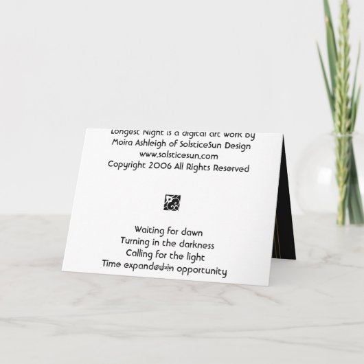 Dunkel in Licht Karte (Rückseite)