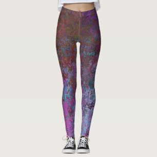 Dunkel Jewel Toned Alcohol Tinte Abstrakt Leggings