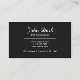 dunkel, kühl und elegant visitenkarte
