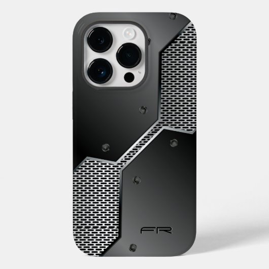 Dunkel & leicht grau, metallic, geometrisches Desi Case-Mate iPhone Hülle (Rückseite)