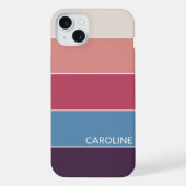 Dunkel Lila blaue Koralle Rot Rosa Streifen iPhone Hülle (Rückseite)