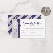 Dunkel lila-graue Geschenkgutschein Mitteilungskarte (Vorderseite/Rückseite Beispiel)