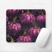 DUNKEL LILA HALLOWEEN PUMPKINS MIT GOLDORNAMENS MOUSEPAD (Mit Mouse)