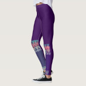 Dunkel Lila mit Aztec Design>Farbige Leggings (Links)
