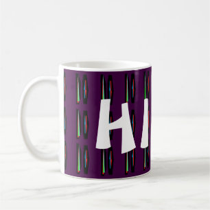 Dunkel lila mit dunklen Streifen Kaffeetasse