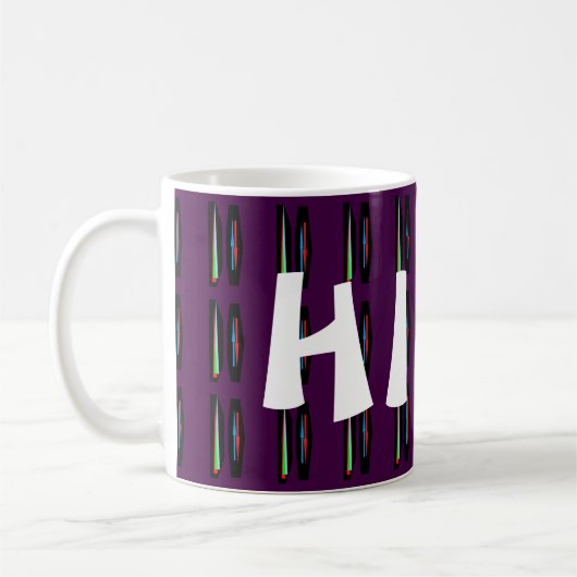 Dunkel lila mit dunklen Streifen Kaffeetasse (Links)