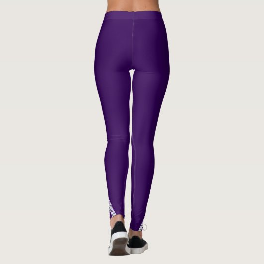 Dunkel Lila mit Gemusterter Beilage bei Luftschell Leggings (Rückseite)