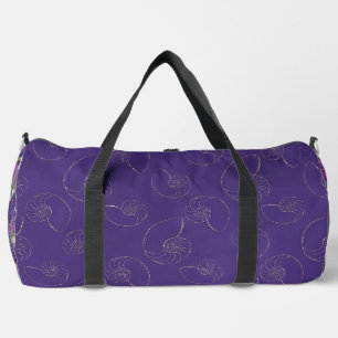 DUNKEL LILA MIT GOLD SAASHELLS & MERMAIDS DUFFLE BAG