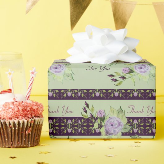 Dunkel Lila mit Mauve Wrapping Paper Geschenkpapier (Geburtstagsparty)