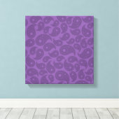 Dunkel Lila Paisley. Leinwanddruck (Insitu (Holzboden))
