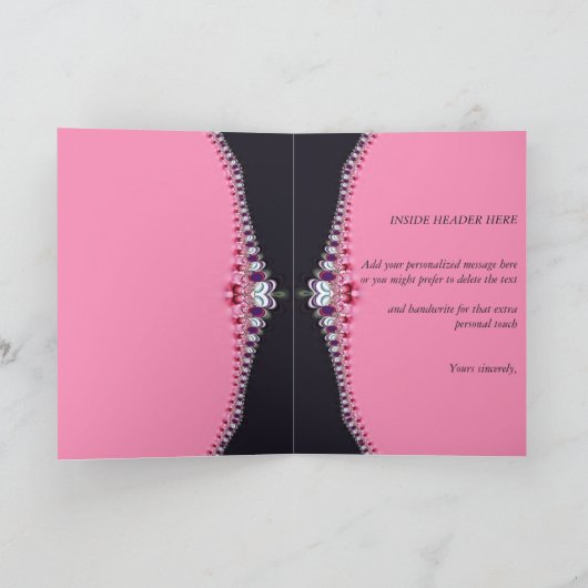 Dunkel Lila Schwarz Rosa Elegante Spitzen Danke an (Innenseite)