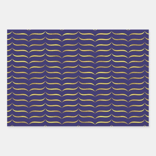 Dunkel Lila und Goldd Geschenkpapier Set (Vorderseite)