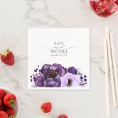 Dunkel Lila und Lilac Lila Floral Botanisch Serviette (Beispiel)