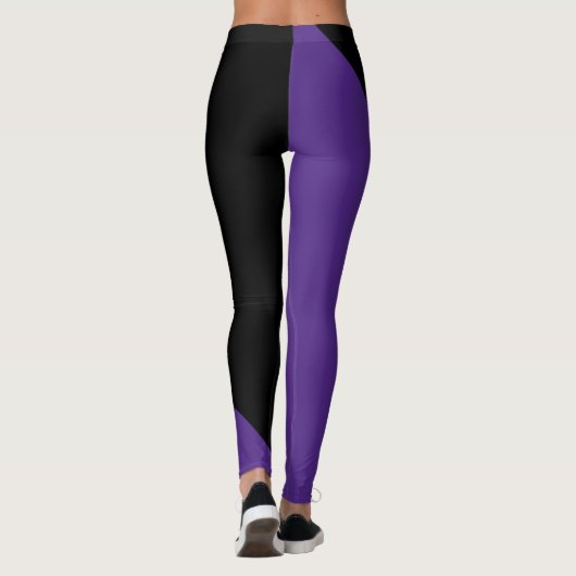 Dunkel Lila und schwarz Leggings (Rückseite)