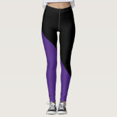 Dunkel Lila und schwarz Leggings (Vorderseite)