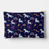 Dunkel Lila, Unikorne und Regenbogen kundenspezifi Zubehörtasche (Rückseite)