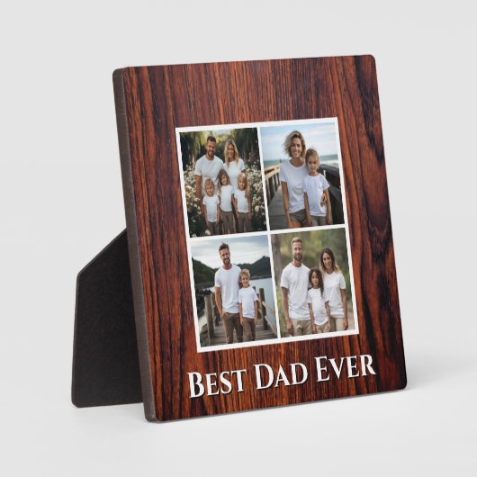 Dunkel-Mahagoni-Vater-Fotovorlage aus dunklem Holz Fotoplatte (Vorderseite)